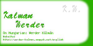 kalman werder business card