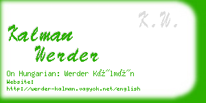 kalman werder business card